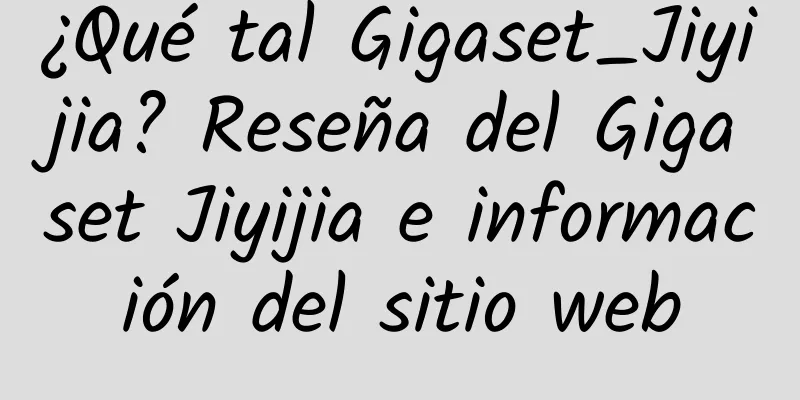 ¿Qué tal Gigaset_Jiyijia? Reseña del Gigaset Jiyijia e información del sitio web