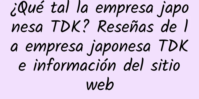 ¿Qué tal la empresa japonesa TDK? Reseñas de la empresa japonesa TDK e información del sitio web