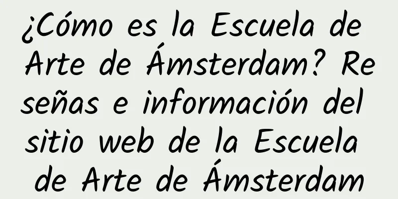 ¿Cómo es la Escuela de Arte de Ámsterdam? Reseñas e información del sitio web de la Escuela de Arte de Ámsterdam
