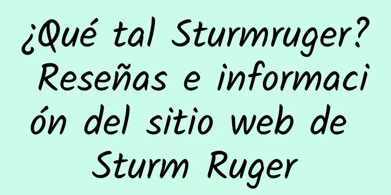 ¿Qué tal Sturmruger? Reseñas e información del sitio web de Sturm Ruger