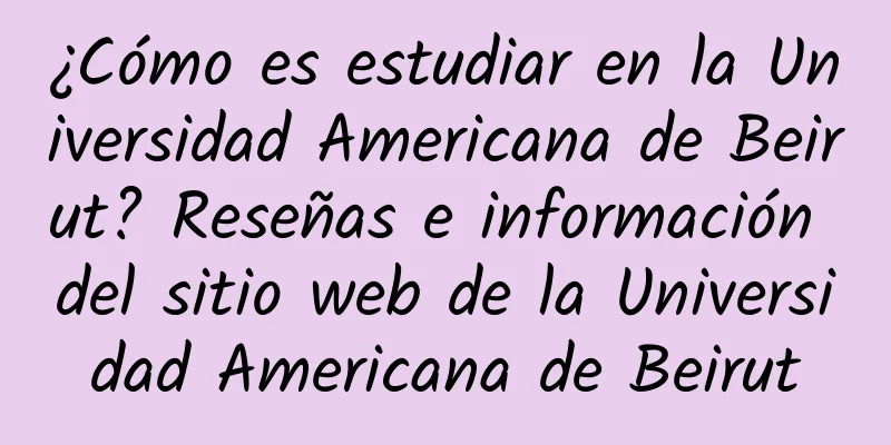 ¿Cómo es estudiar en la Universidad Americana de Beirut? Reseñas e información del sitio web de la Universidad Americana de Beirut