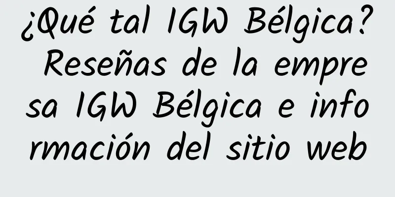 ¿Qué tal IGW Bélgica? Reseñas de la empresa IGW Bélgica e información del sitio web