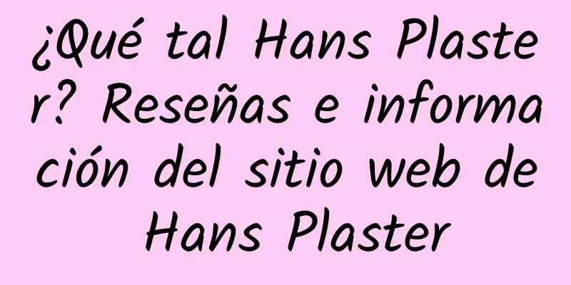 ¿Qué tal Hans Plaster? Reseñas e información del sitio web de Hans Plaster