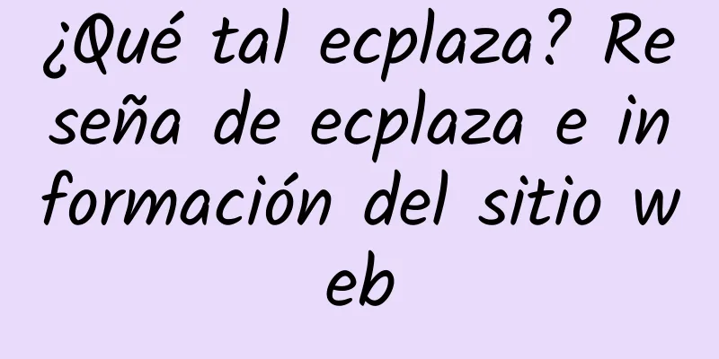 ¿Qué tal ecplaza? Reseña de ecplaza e información del sitio web
