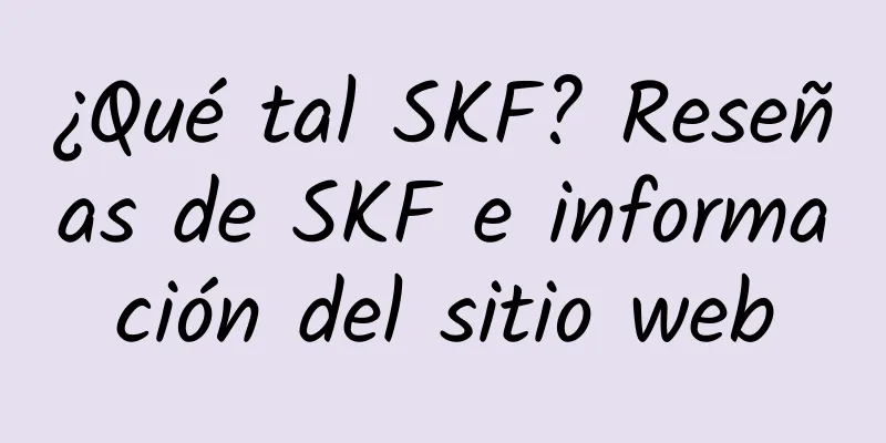¿Qué tal SKF? Reseñas de SKF e información del sitio web