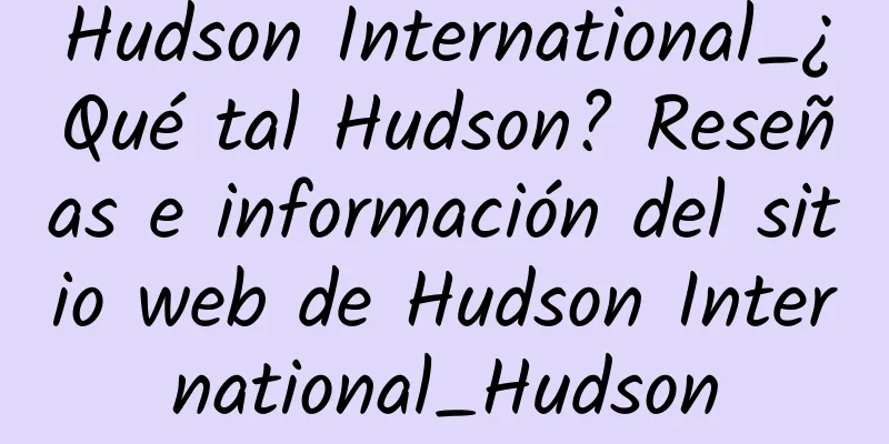 Hudson International_¿Qué tal Hudson? Reseñas e información del sitio web de Hudson International_Hudson