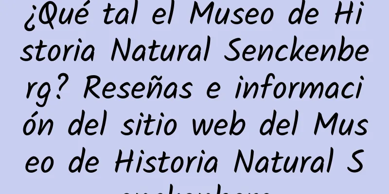 ¿Qué tal el Museo de Historia Natural Senckenberg? Reseñas e información del sitio web del Museo de Historia Natural Senckenberg