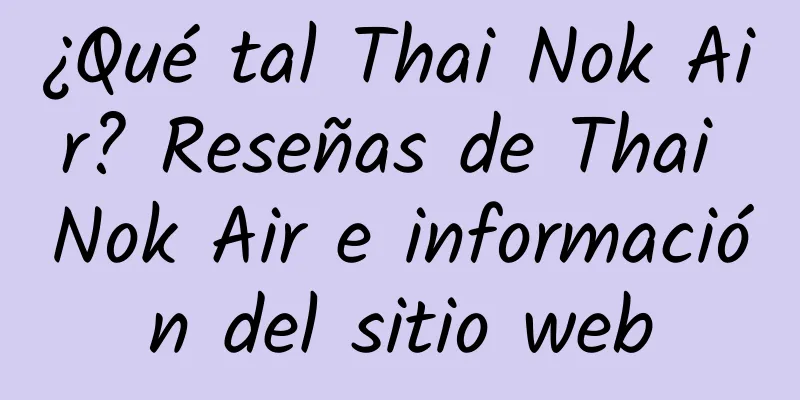 ¿Qué tal Thai Nok Air? Reseñas de Thai Nok Air e información del sitio web