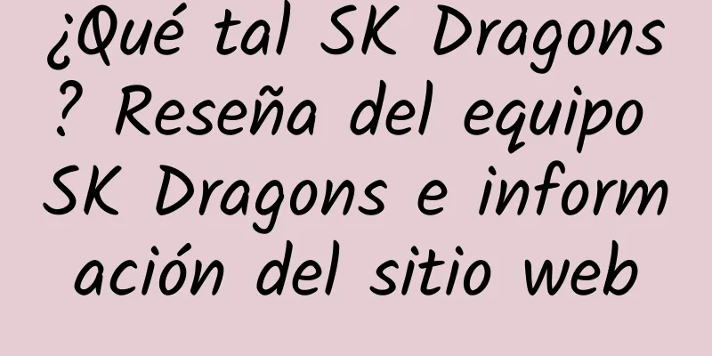 ¿Qué tal SK Dragons? Reseña del equipo SK Dragons e información del sitio web