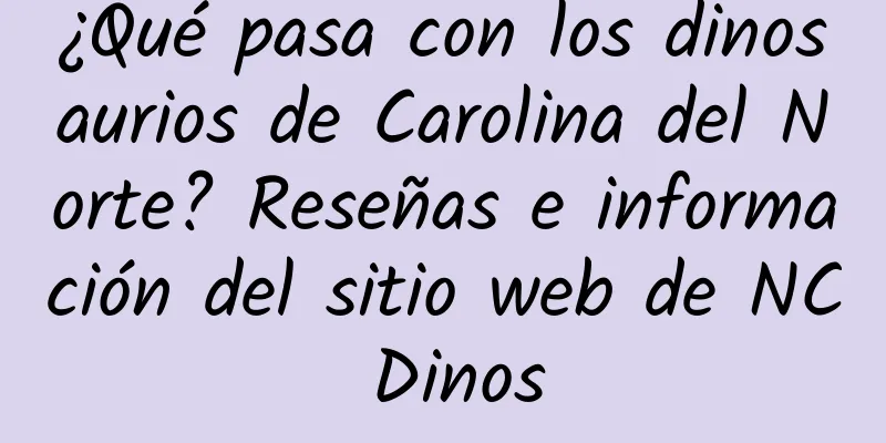 ¿Qué pasa con los dinosaurios de Carolina del Norte? Reseñas e información del sitio web de NC Dinos