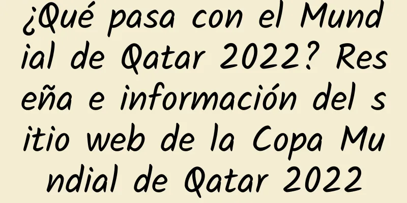 ¿Qué pasa con el Mundial de Qatar 2022? Reseña e información del sitio web de la Copa Mundial de Qatar 2022
