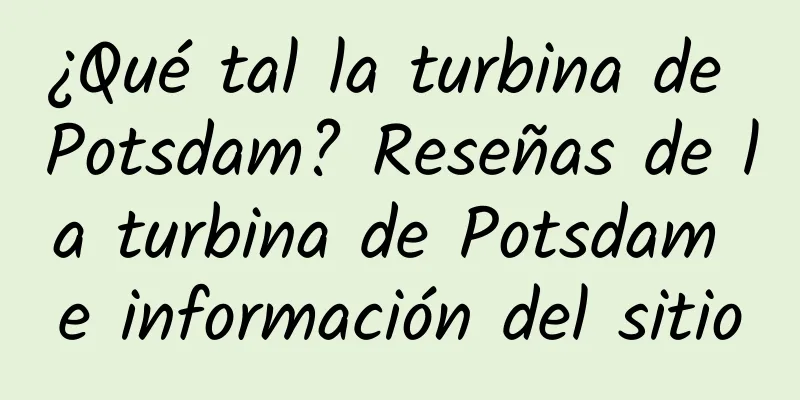 ¿Qué tal la turbina de Potsdam? Reseñas de la turbina de Potsdam e información del sitio
