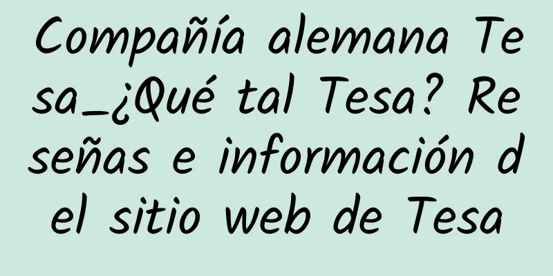 Compañía alemana Tesa_¿Qué tal Tesa? Reseñas e información del sitio web de Tesa