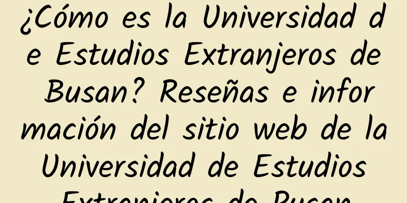¿Cómo es la Universidad de Estudios Extranjeros de Busan? Reseñas e información del sitio web de la Universidad de Estudios Extranjeros de Pusan