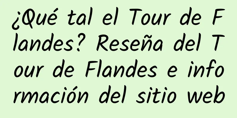 ¿Qué tal el Tour de Flandes? Reseña del Tour de Flandes e información del sitio web