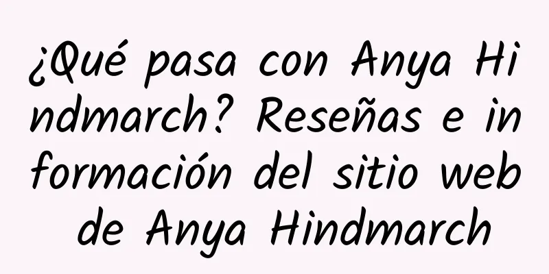 ¿Qué pasa con Anya Hindmarch? Reseñas e información del sitio web de Anya Hindmarch