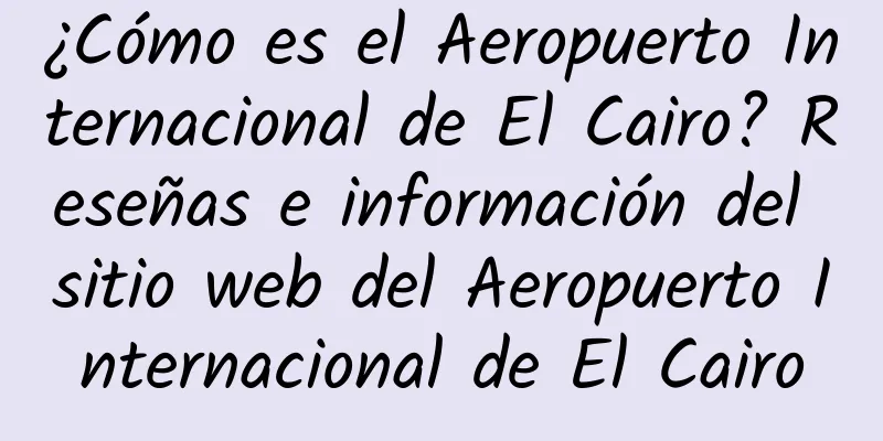 ¿Cómo es el Aeropuerto Internacional de El Cairo? Reseñas e información del sitio web del Aeropuerto Internacional de El Cairo