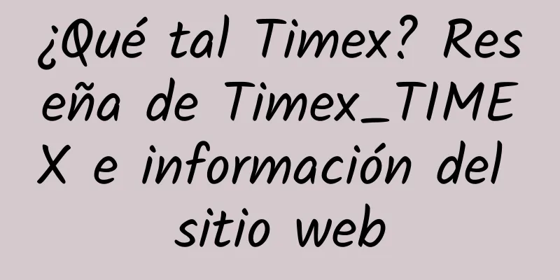 ¿Qué tal Timex? Reseña de Timex_TIMEX e información del sitio web